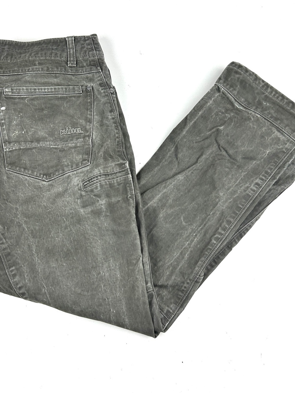 Kuhl Rydr Pants Mens 34 X 32 Brown Canvas Vintage Patina Dye Straight Fit